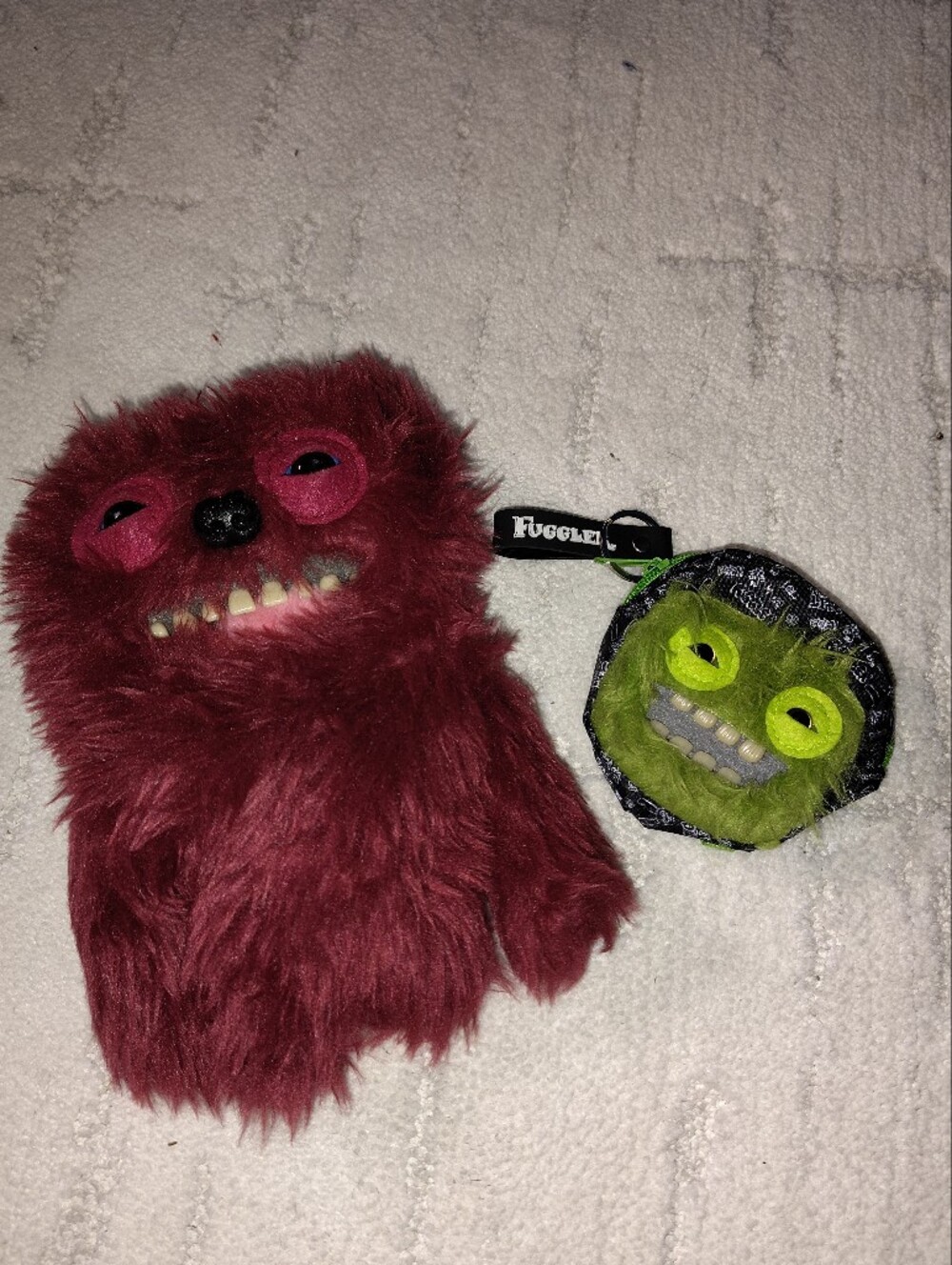 Fuggler Plush Monster And Keychain Wallet - Red and Green